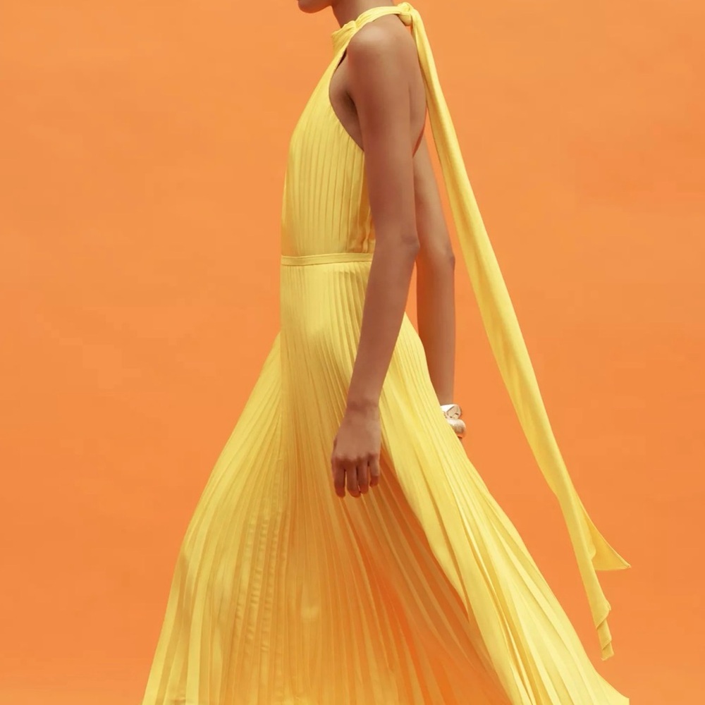 Elegant Strapless Yellow Dress - Picture 5 of 13